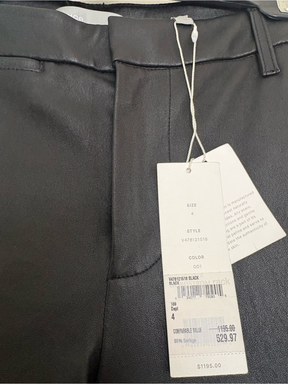 Vince 100% Lamb Leather Ankle Trousers NWT Size 4/26 $1,195 - Picture 6 of 7